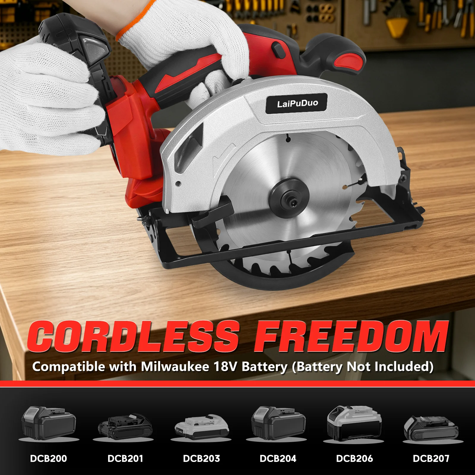 7Inch Cordless Circular Saw 1100W Brushless Electric Woodworking Cutting Saw Wood Metal Plastic DIY For Milwaukee 18V Battery