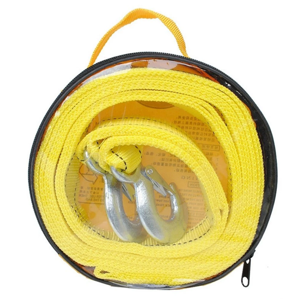 

Traction Rope Tow Strap with Hook Hooks Double Layer Towing Straps Emergency Ropes