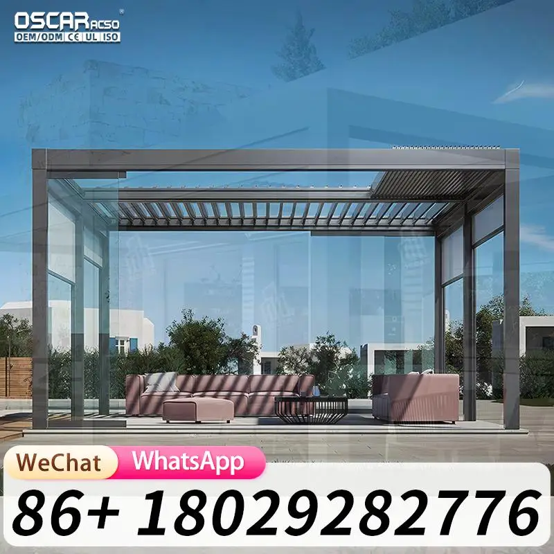 Weatherproof insulated aluminum exterior stacking bifold accordion folding sliding patio door space saving modern villa courtyar
