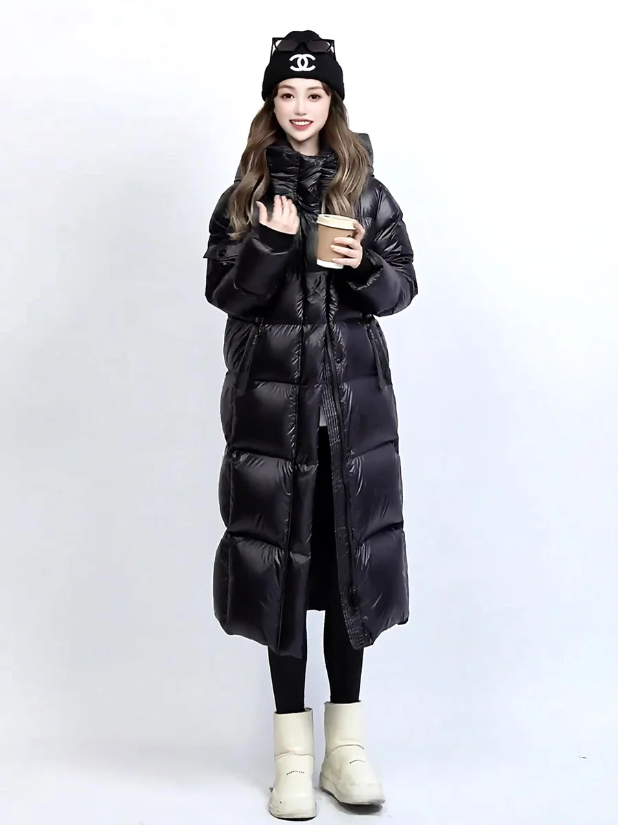 

Winter New Arrival Women's Long White Du down Jaet Coat Ultra Cold Resistant Casual Sle Zipper ket Design Ci Leisure
