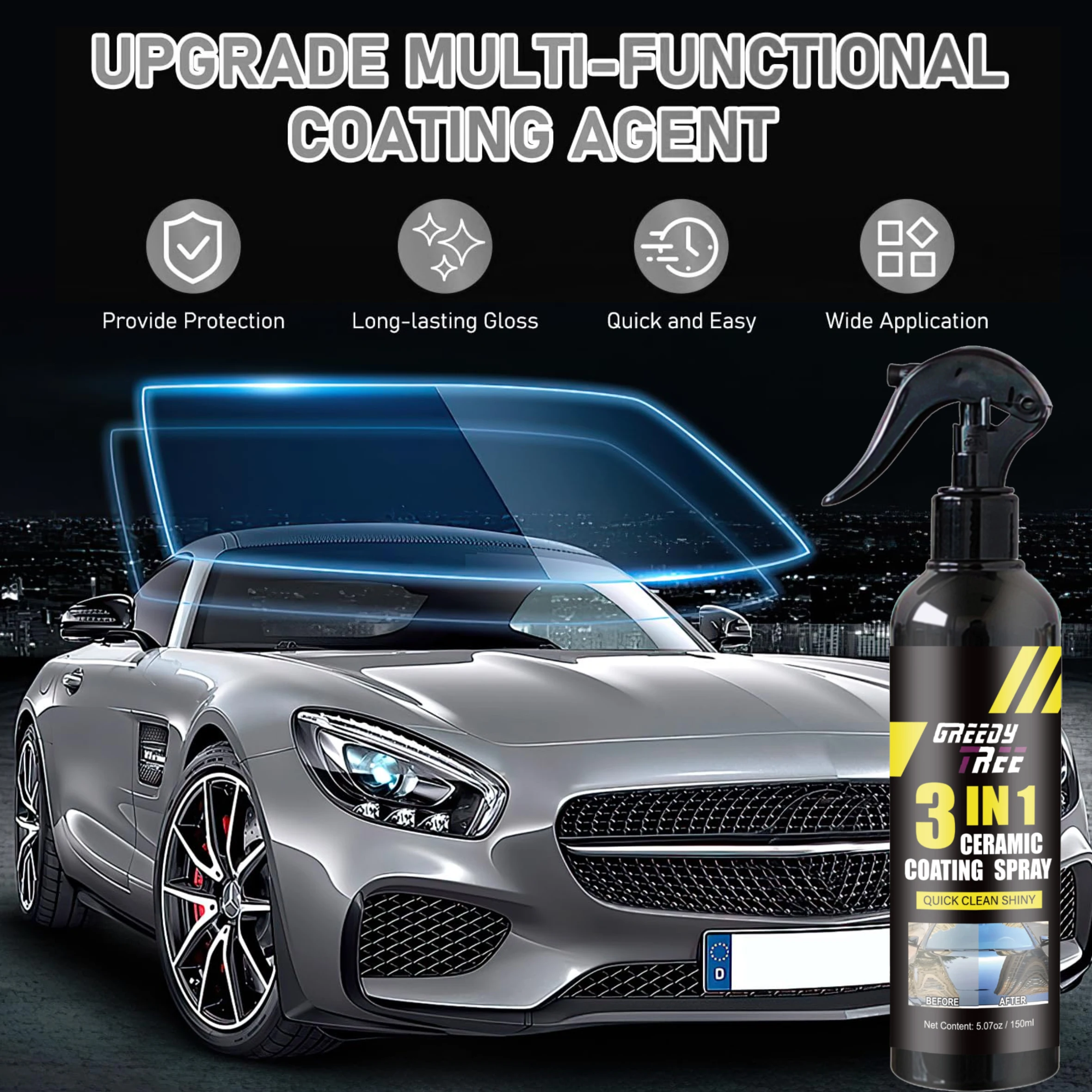 

3 в 1, автомобильное керамическое нанопокрытие, жидкое покрытие, кристаллический гидрофобный слой, полировальная краска, средство для покрытия, авто-лак, нанопокрытие