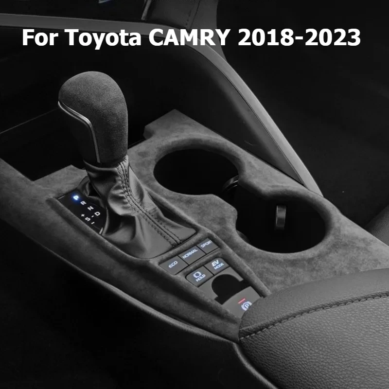Italian Suede Overlay Covers Suede Leather Car Interior Trim for Toyota CAMRY 2018 -2023 Gearshift, Armrest, Switches