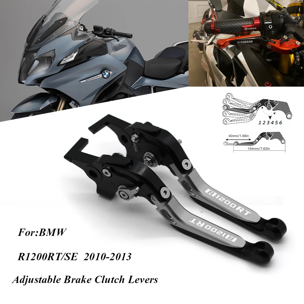 

Motorcycle Adjustable Brake Clutch Levers Folding Extendable For BMW R1200RT SE R1200 RT 2010-2013 R1200SE