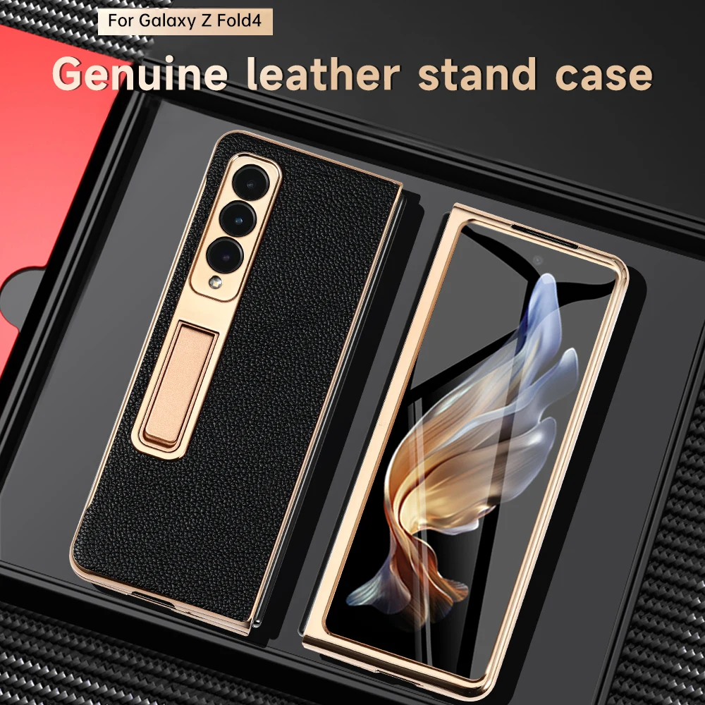 

Кожаный чехол LANGSIDI с откидной подставкой для Galaxy Z Fold 5, держатель кронштейна для Z Fold 4 3