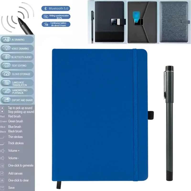 

Smart Sync Pen Diary Cloud Storage/AI,Voice Drawing/Text Editing/Handwriting Playback/Export and Share/Translation Record Notes