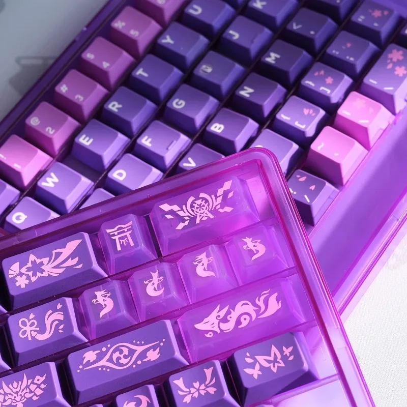 

Raiden Shogun Translucent Purple Keycaps Set Customized ABS Cherry Profile Keyboard Caps for Mechanical Keyboard Accessories