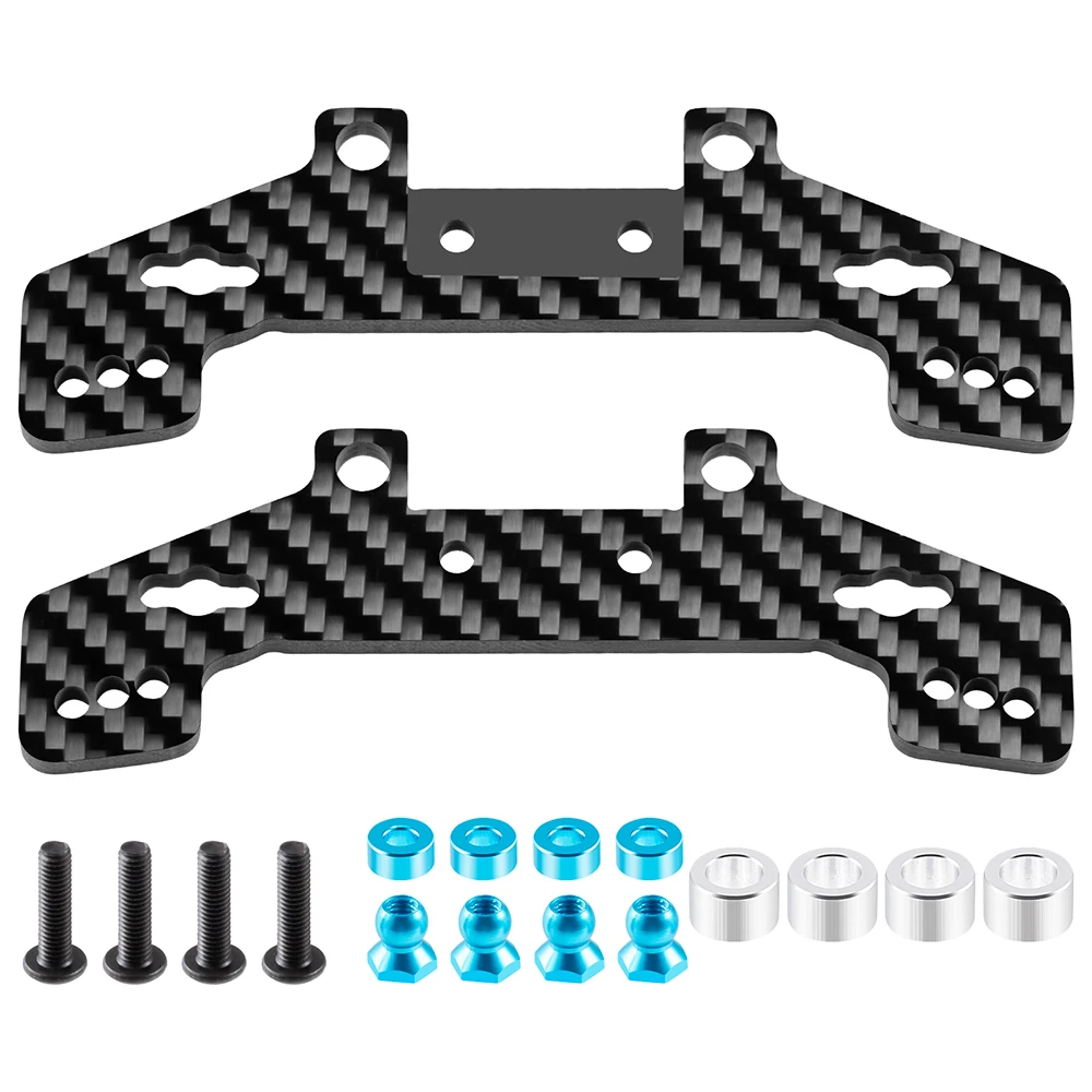 YEAHRUN Alu Alloy Front Rear Shock Mount for 1/10 Tamiya TT02 RC Model Drift Car Upgrade Parts