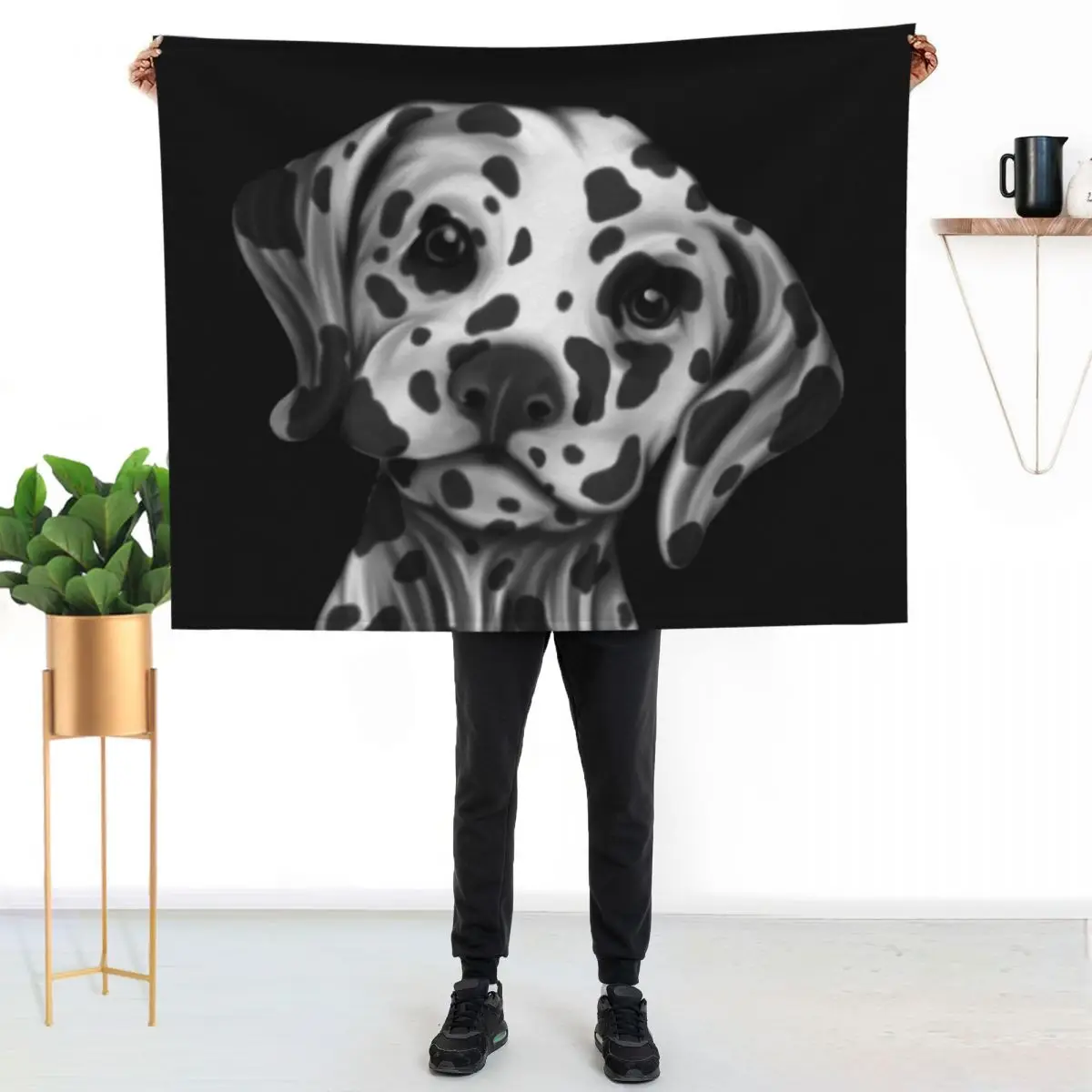 Dalmatian Painting Throw Blanket Loose Fashion Sofas Luxury Designer cosplay anime Weighted blankets and throws Blankets