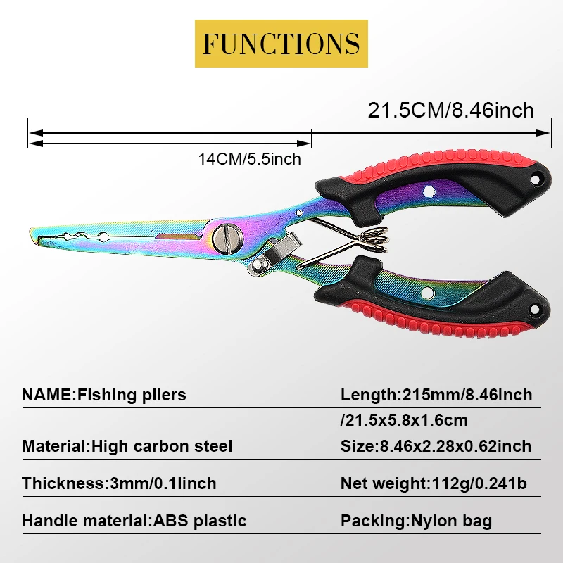 Fish Pliers Ergonomics Anti-Slip High-Strength Multifunctional Cut Fishing Line Fishing Tied Hooks Pliers Angling Equipment image 2