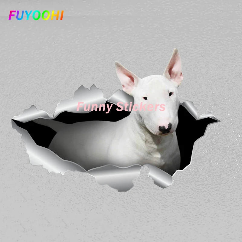 

FUYOOHI Play Stickers Fashion Bully Pit Little Bull Terrier Dog Animal Waterproof Vinyl Decal Car Accessories Decor Car Sticker