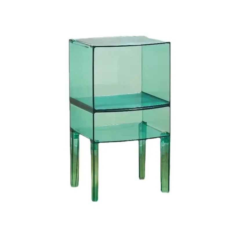 creative bedside table simple sofa side cabinet acrylic Internet celebrity transparent storage cabinet bath storage cabinet