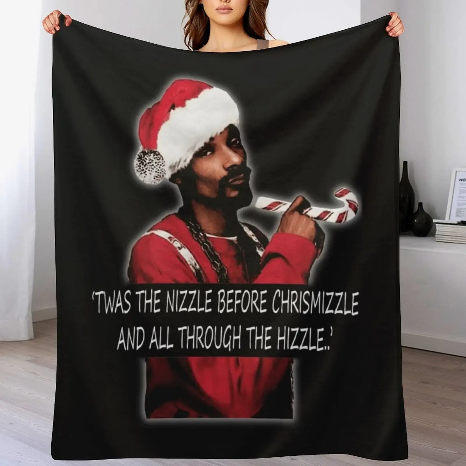 Twas the nizzle before chrismizzle and all through the hizzle.. Classic Throw Blanket Travel Size Cozy Blanket for Plane Train