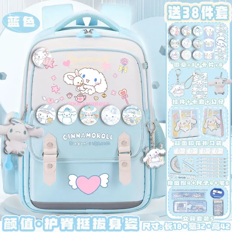 Новый Школьный Рюкзак Sanrio Cinnamoroll Babycinnamoroll, вместительный Повседневный Легкий рюкзак на плечо