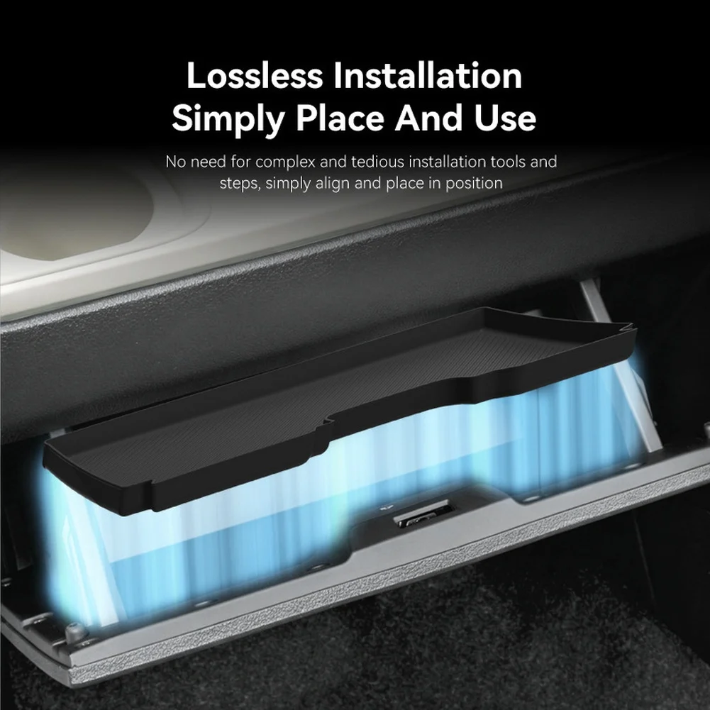 Black Silicone Glove Box Insert Tray for 2022 2023 2024 2025 Passenger For vehicles CANBUS Ready 32 x 17.9 x 1.9 cm