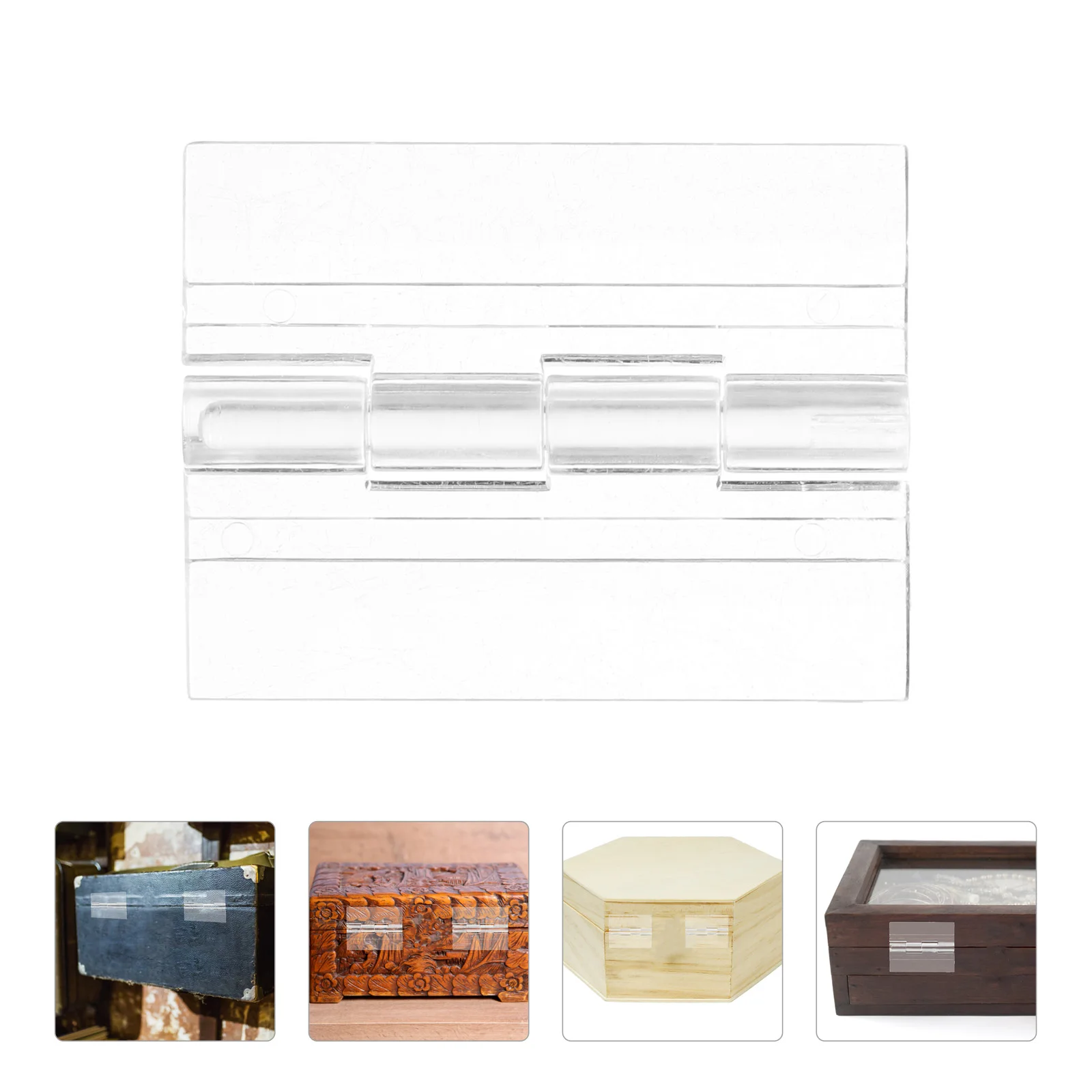 

10Pcs Acrylic Hinges Transparent for Cabinet Door Drawer Box Wood Glass Mini Hinge Folding Continuous Small Hinges Craft