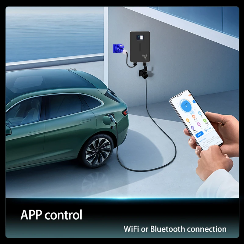JIGU 전기 자동차 자동차 충전소 단상 230V 32A 7KW 유형 2 Wallbox 3상 380V 11KW 22KW EV 충전기(CEE 플러그 포함) 썸네일 2