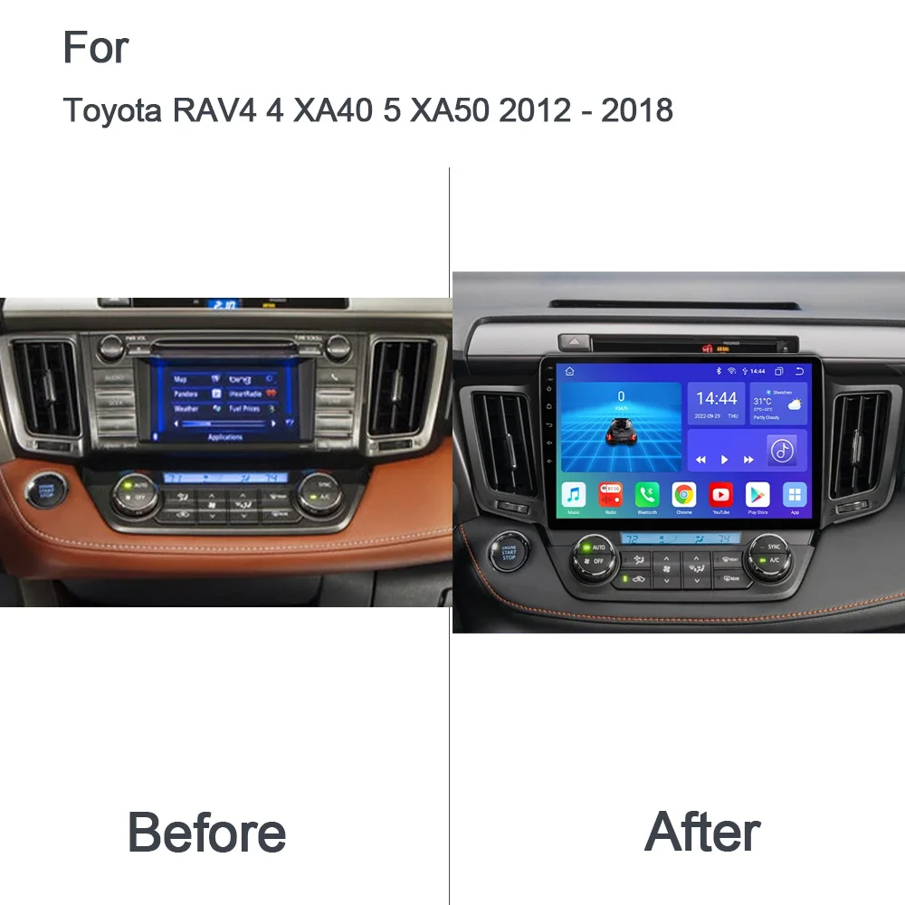 CarPlay 720P 8G+128G 14 Car Player GPS Stereo Radio Navigation WiFi Stereo Multimedia For Toyota RAV4 4 XA40 5 XA50 2012 - 2018