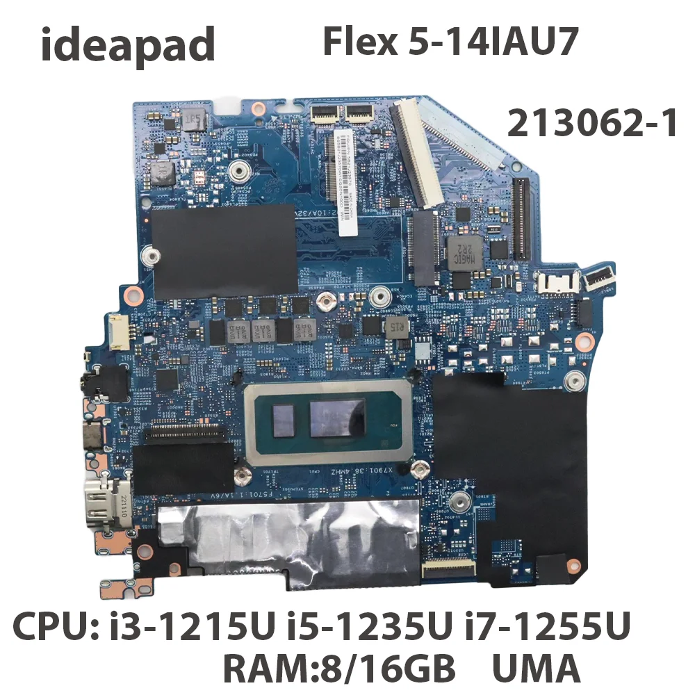 Laptop Motherboard For Lenovo ideapad Flex 5-14IAU7 213062-1 With CPU:i3-1215U i5-1235U i7-1255U RAM:8/16G 5B21H23627 5B21H23630