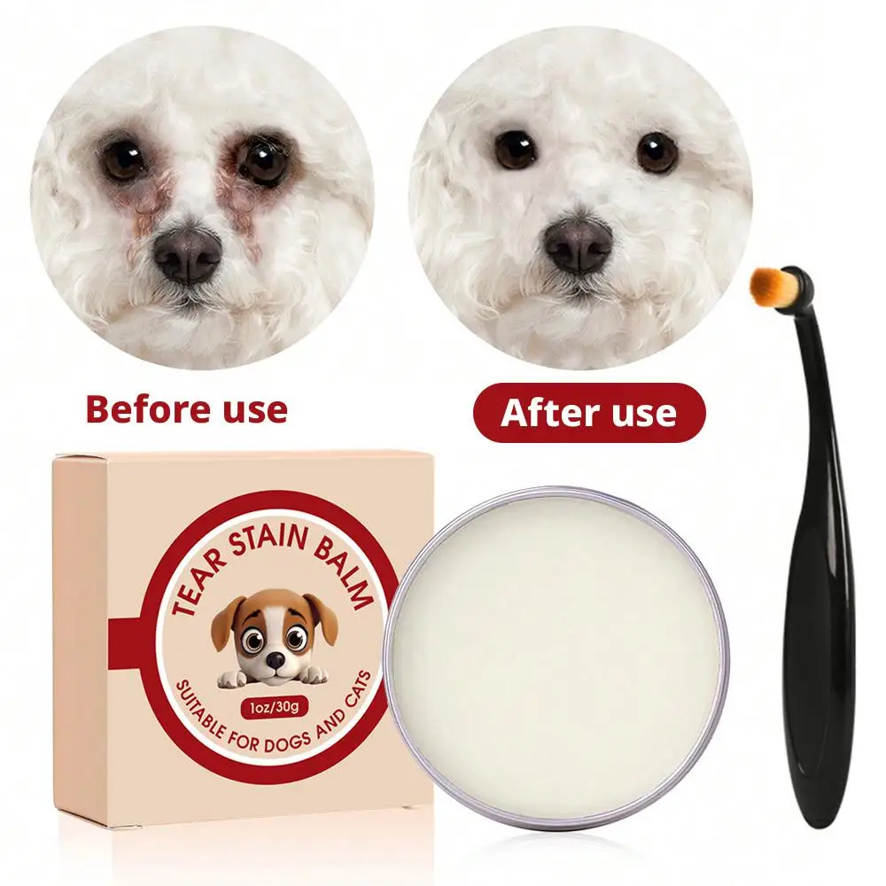 Pet Lacrimal Gland Cleaning Cream,Soothing Skin Isolating Tears Preventing Pigmentation Cat Dog Universal Tear Stain Balm Care - Detail 1