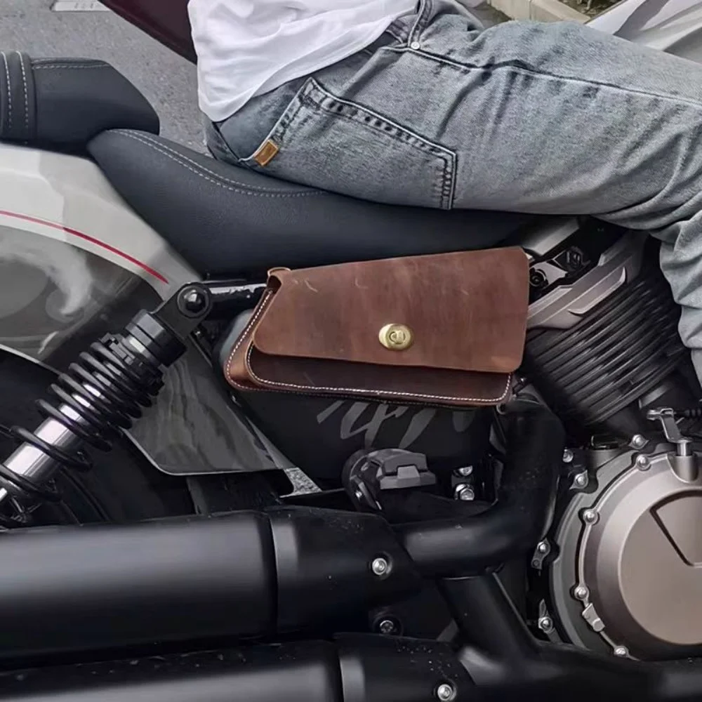 For Benda Chinchilla 450 Side Flap Bag, Benda Motorcycle Modification Accessories, Retro Leather Motorcycle Center Hanger