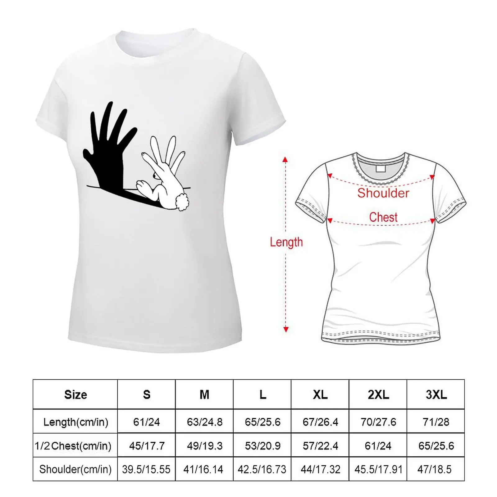 Rabbit Hand Shadow Classic T-shirt Aesthetic clothing korean fashion oversized workout shirts for Women