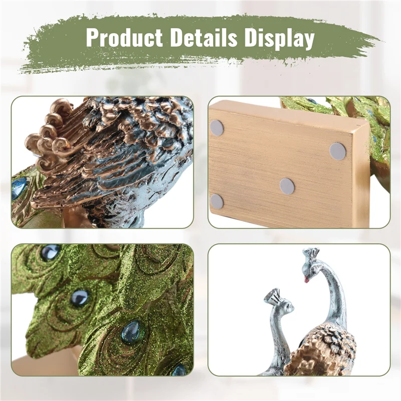 

Y51A-1 шт. орнамент в виде павлина, креативный стильный шикарный модный ремесленный орнамент из смолы, украшение для дома с павлином