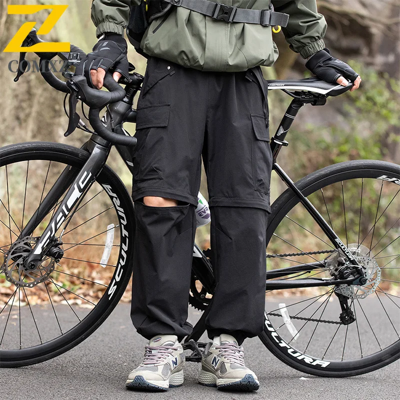 New Soft Cargo Pants Autumn Men Casual Removable Trouser Legs Outdoor Camping Adventure Comfort Straight Leg Utility Work Pants