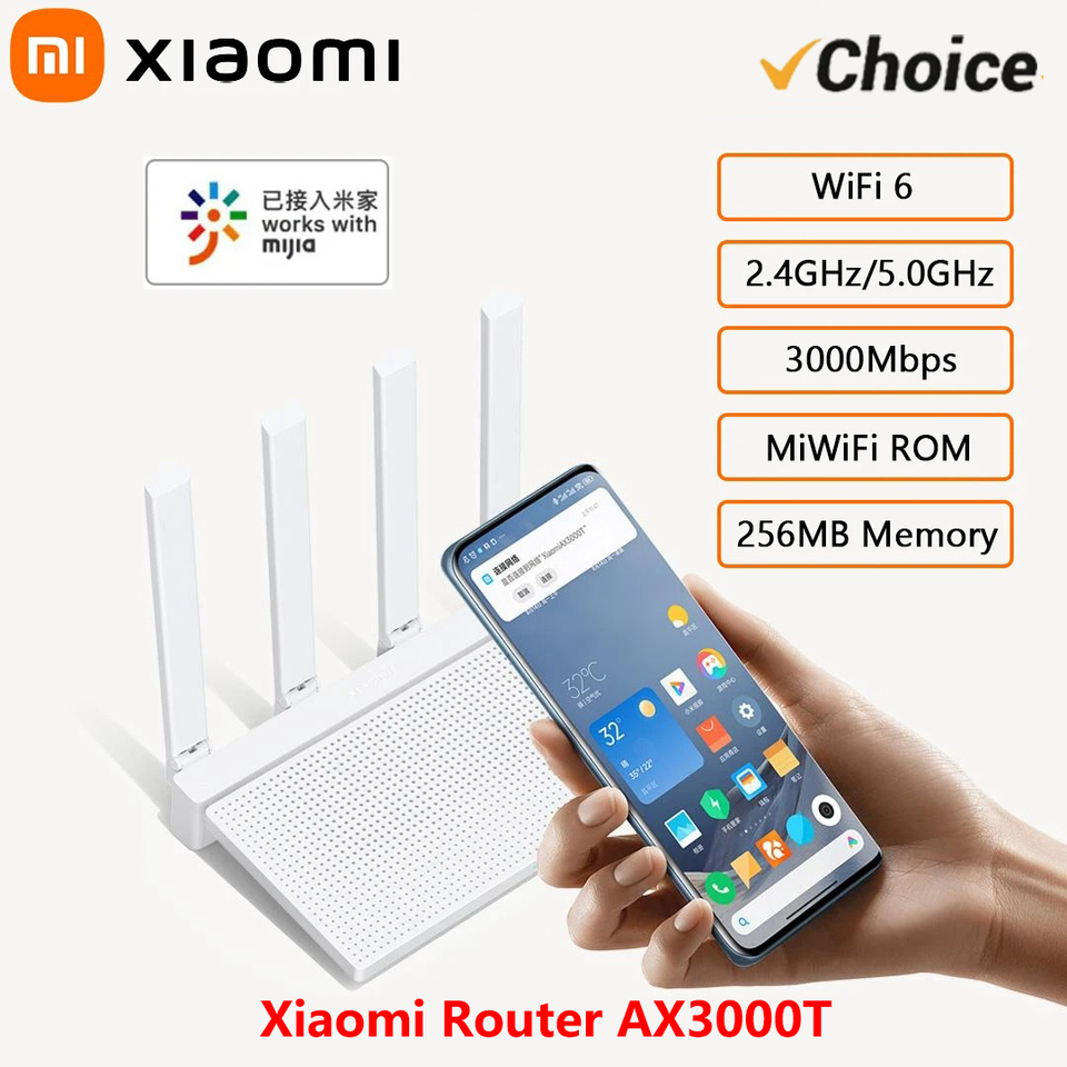  NEW Original Xiaomi AX3000T Router 5GHz 160MHz Broadband 1.3GHz Processor High Speed NFC Connection For Home Office Games -CN 