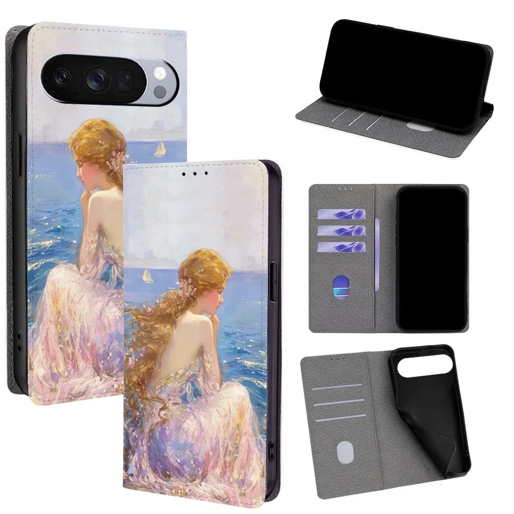 

Colorful Leather Magnetic Flip Phone Cover for Google Pixel 6 7 8 9 10 Pro XL/9a 8a 7a 6a with Built-in Wallet Card Case Slots