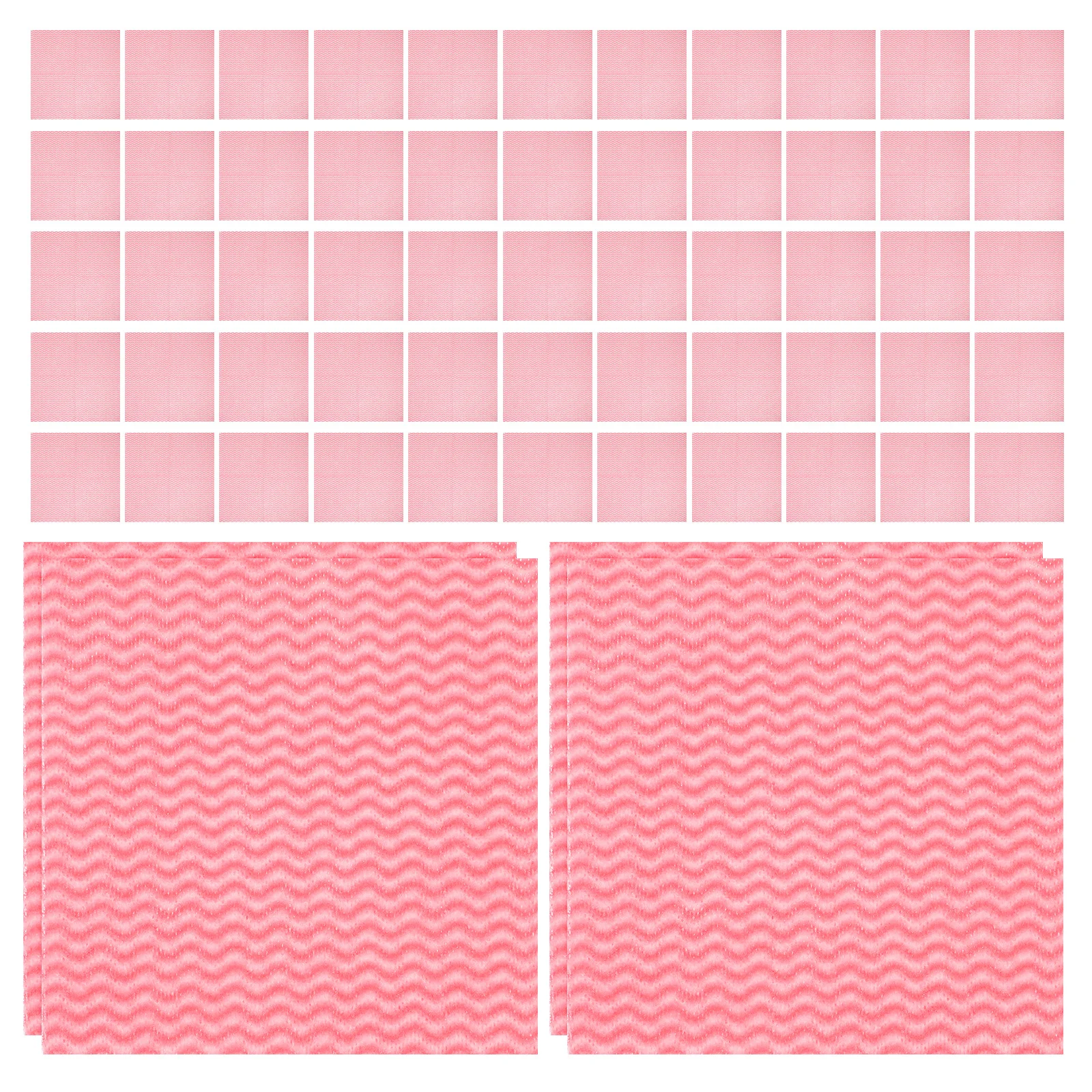 

100pcs Reusable Dish Cloths Kitchen Cleaning Rags Red Pattern 11.8x11.8 Inch Quick Dry Large 30cm Towels for House