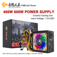 JULONGFENGBAO 110/230V 24Pin Atx Fonte 400W 600W RGB Colorful PSU 12V Desktop Video Game Power Supply Source