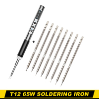 PTS100 T12 Soldering Iron PD Power Supply 65W Digital Display Adjustable Fast Heating Portable Soldering Iron Kit