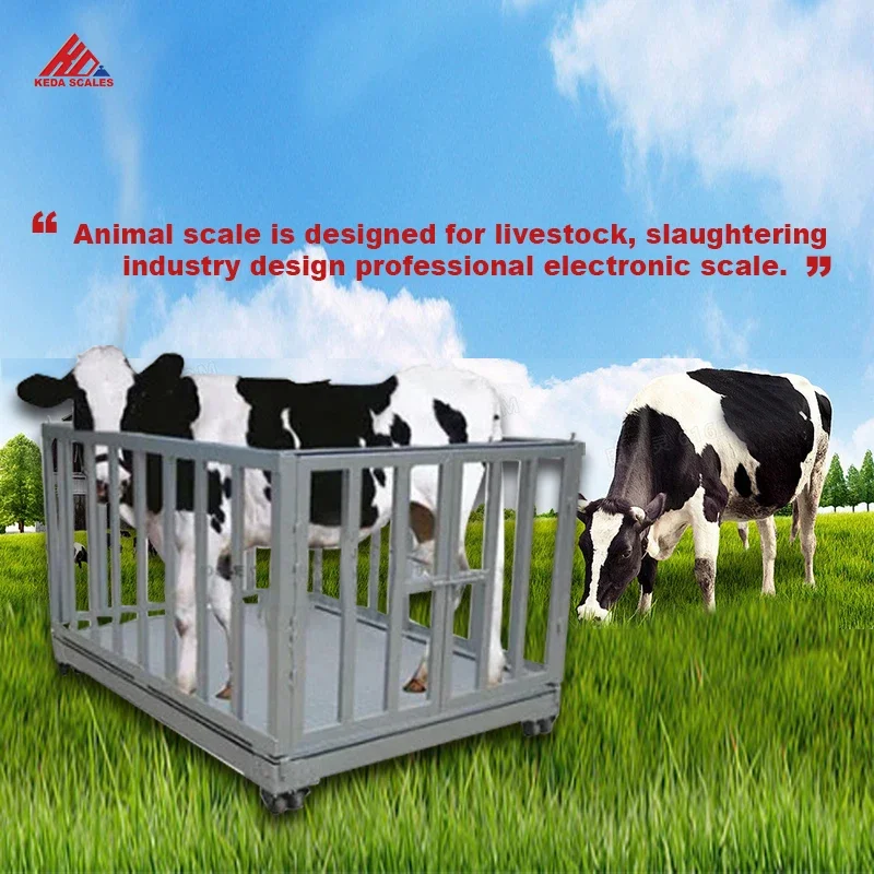 High quality steel Electronic Cattle Sheep Weighing Scale  For 3000KG Portable Livestock Weigh Scales Animal Scale  with  fence