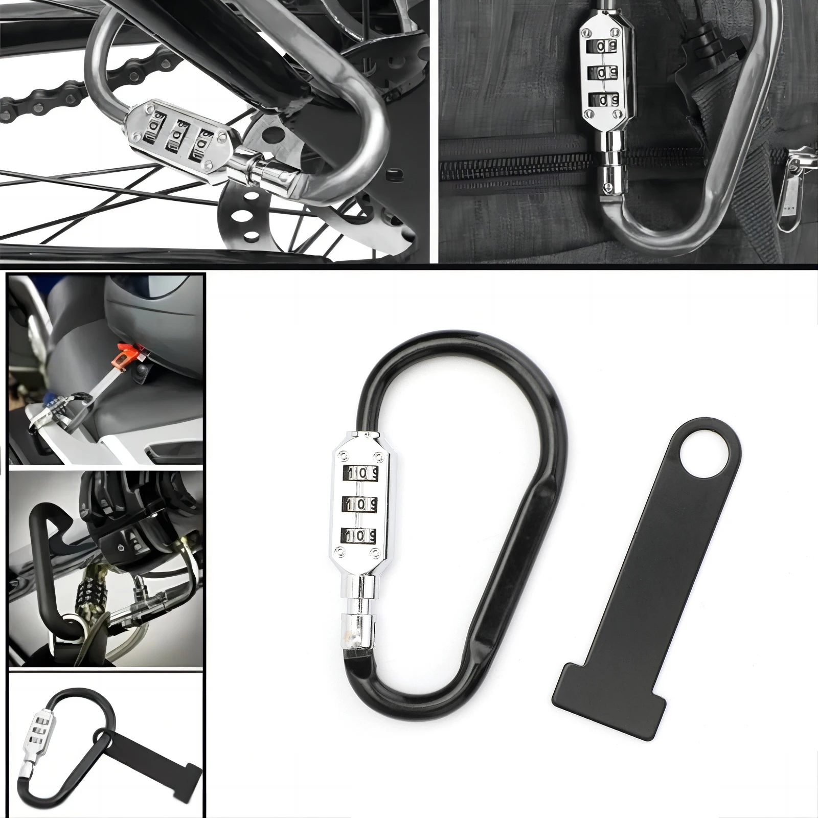 

Универсальный замок для шлема и Т-образной штанги Areyourshop, подходит для рулей до 1 1/2 дюйма, замки для безопасности мотоциклетных велосипедных шлемов