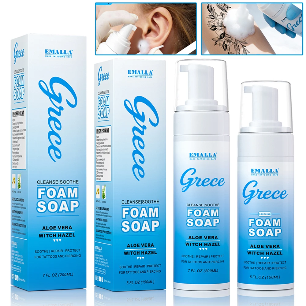 

EMALLA Tattoo Clean Foam for Tattoo Cleaning Soothing Soap Foam for Tattoo Preparation & Aftercare Tattoo Accessories 150/200ML