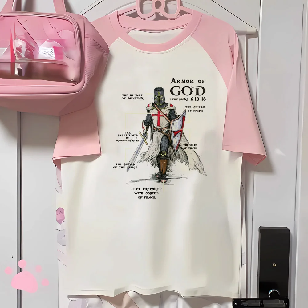 

Knights Templar top women crew neck streetwear harajuku tshirt female streetwear funny designer clothes