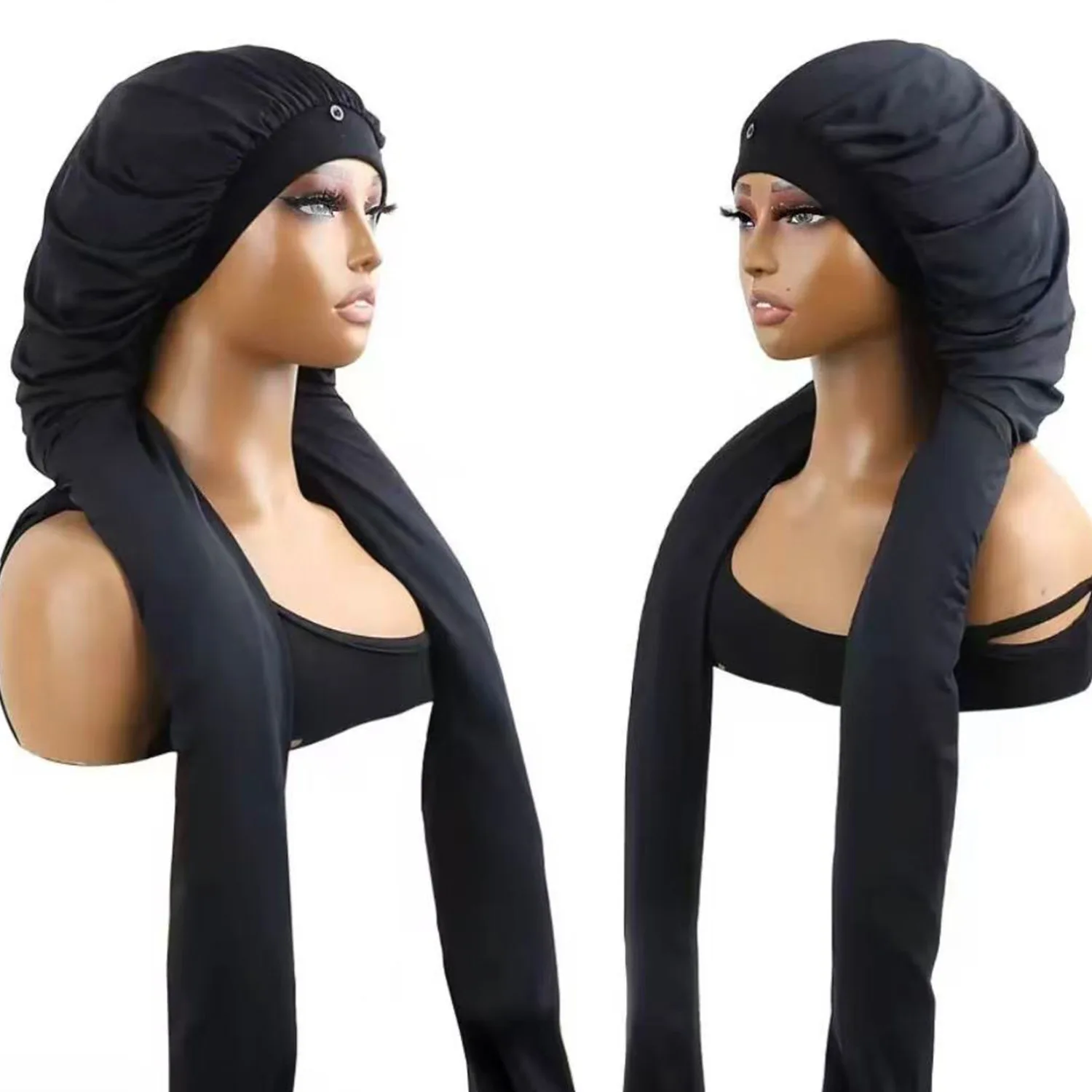 

1-pcs Silky Sleep Cap And Curly Hair Extra Large Hair Cap Dreadlocks And Braids Satin Sleep Soft Long Satin Bonnet Natural Hair