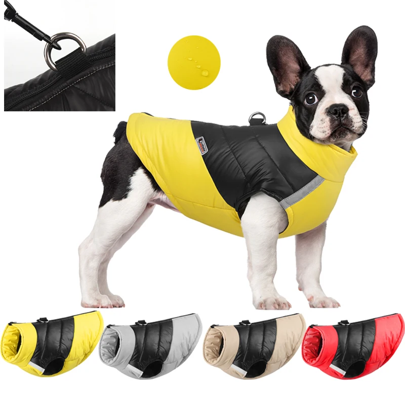 

Winter Warm Dogs Jacket Waterproof Pet Dog Clothes for Medium Large Dogs French Bulldog Labrador Outdoor Running Vest Costume