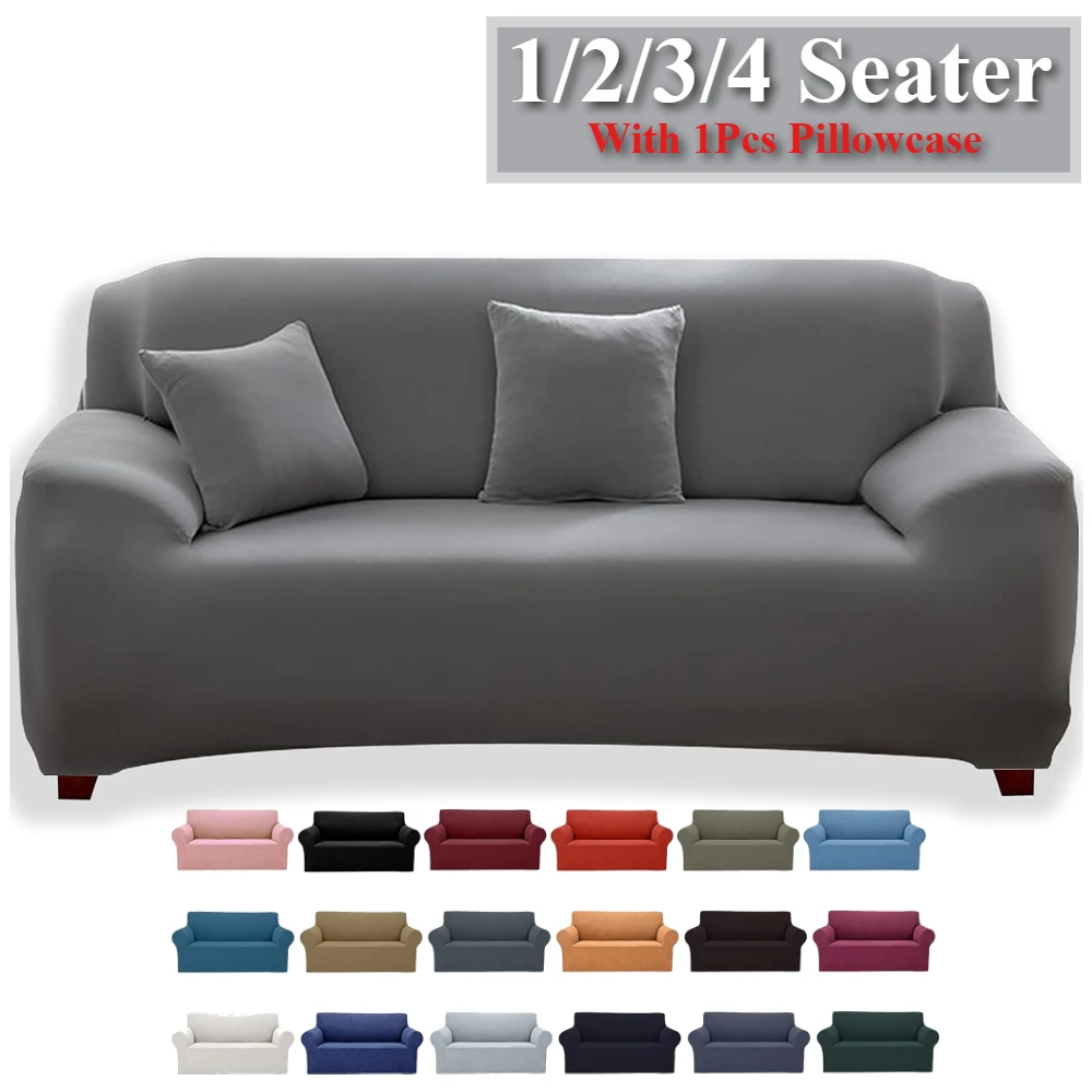 Einfarbige Sofabezüge für Wohnzimmer, elastischer Sofabezug, L-förmiger Eckcouchbezug, Schonbezug, Stuhlschutz, 1/2/3/4 Sitzer