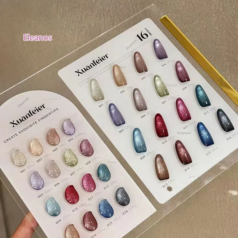 Eleanos Shining Milky Way Cat Eye 15ml เล็บเจลชุด 16 สีประกาย Soak Off แม่เหล็ก UV lED เจลเคลือบเงาสําหรับเล็บ Art