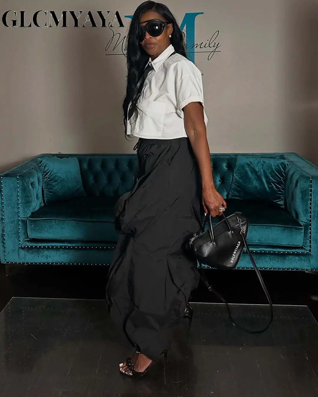 GLCMYAYA النساء الصالحة للأكل شجرة الفطريات عداء ببطء بنطال رياضي 2025 الصيف موضة نشط عادية الشارع الركض بنطلون