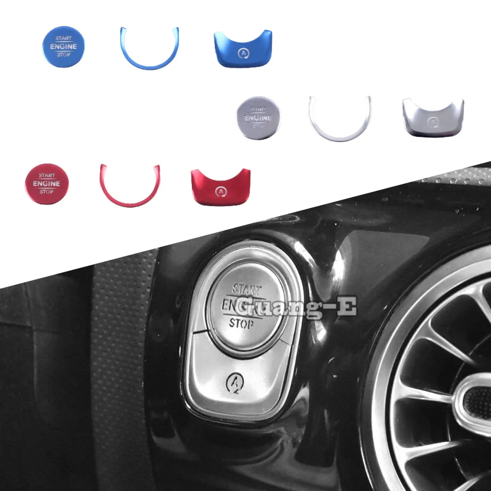 

For Mercedes Benz A Class W177 A180 A200 A250 2019 2020 2021 2022 2023 Car One Click Push Start Button Stickers Trim Switch Hood