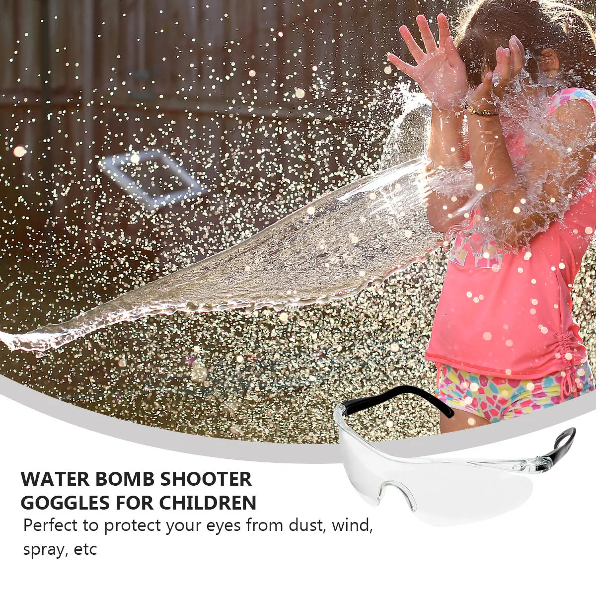 3Pcs Water Shooter Protective Goggles Kids Eye Protection Transparent Waterproof Anti-Shock Plastic Goggle Goggle