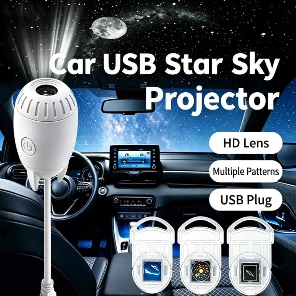 High Definition Focusing Starry Sky Top Projection Night Light Bedroom Eye Protection Bedside Lamp USB Car Atmosphere Light