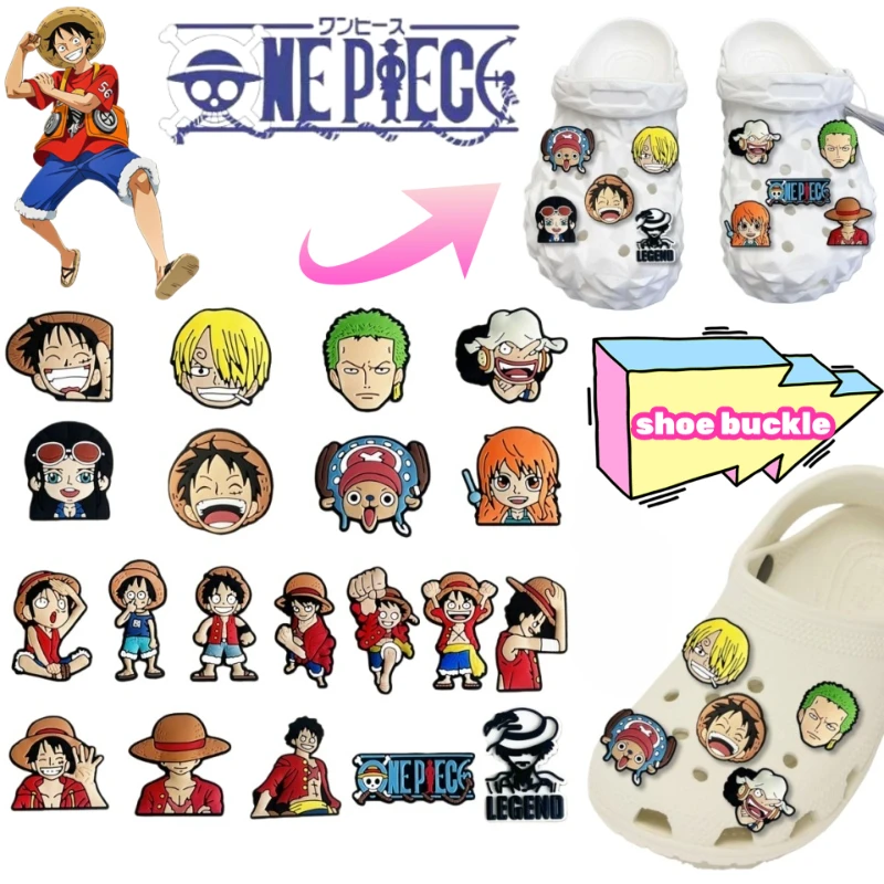 

One Piece Roronoa Zoro Monkey D. Luffy Cartoon Cute Shoe Buckles for Men and Women High-Appearance DIY Decorative Shoe Charms