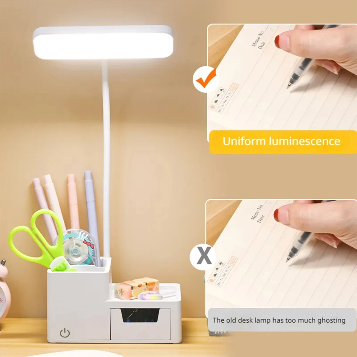 Rechargeable/No Rechargeable  Night Light Table Lamp 3 Levels Dimmable  Bedroom Bedside Reading Light Eye Protection Desk Lamp