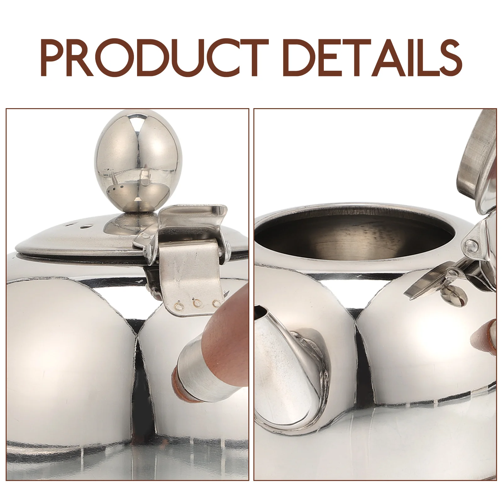 

Stainless Steel Household Water Kettle Side Handle Heat Resistant Comfort Grip Kitchen Gas Stove Brewing