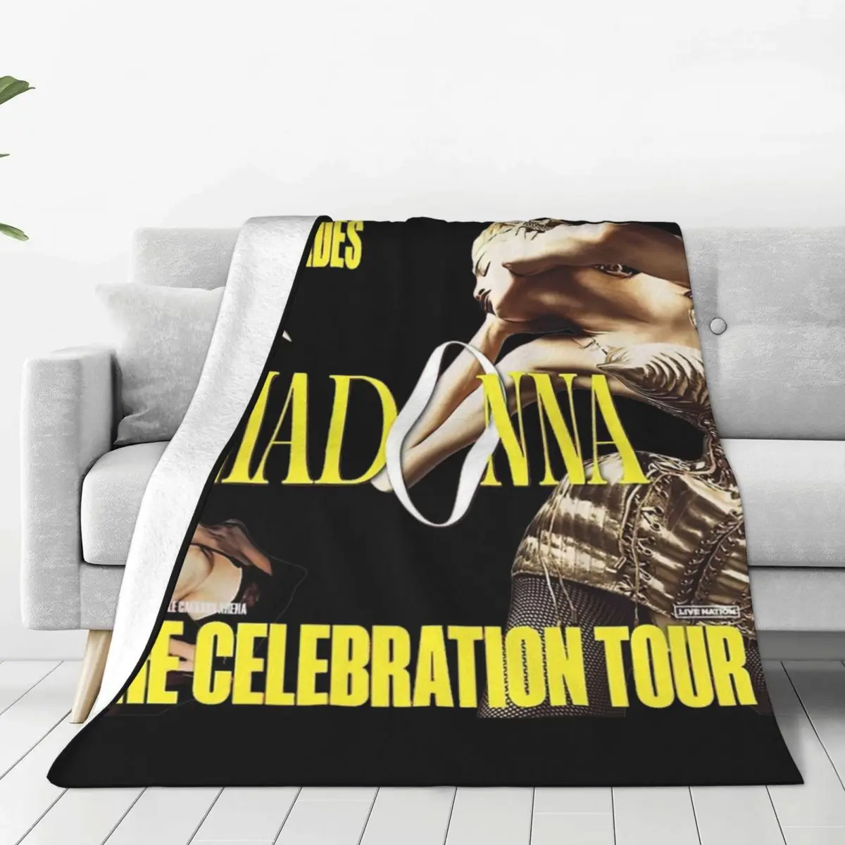 Comfortable Retro Four Decades Madonna Blanket Bedding Decorative New Celebration Tour Throw Blankets Super Soft Flannel for Car