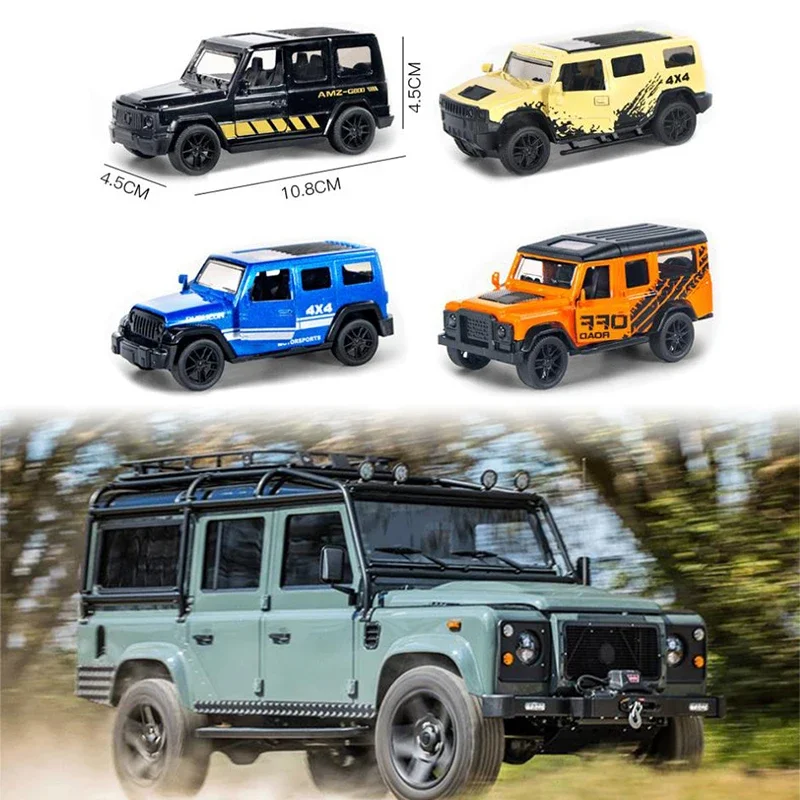 

1:43 Alloy Car Model Diecast Metal Toy Off-road Vehicles Car Model Simulation Pull Back Car Toys Boy Gifts Random Style