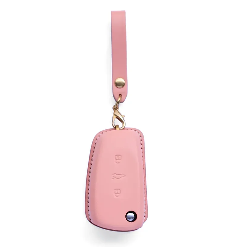 for AUDI Q3 Leather Key Cover Bag Hand Customized High End Minimalist Design Separate Button Protection Case